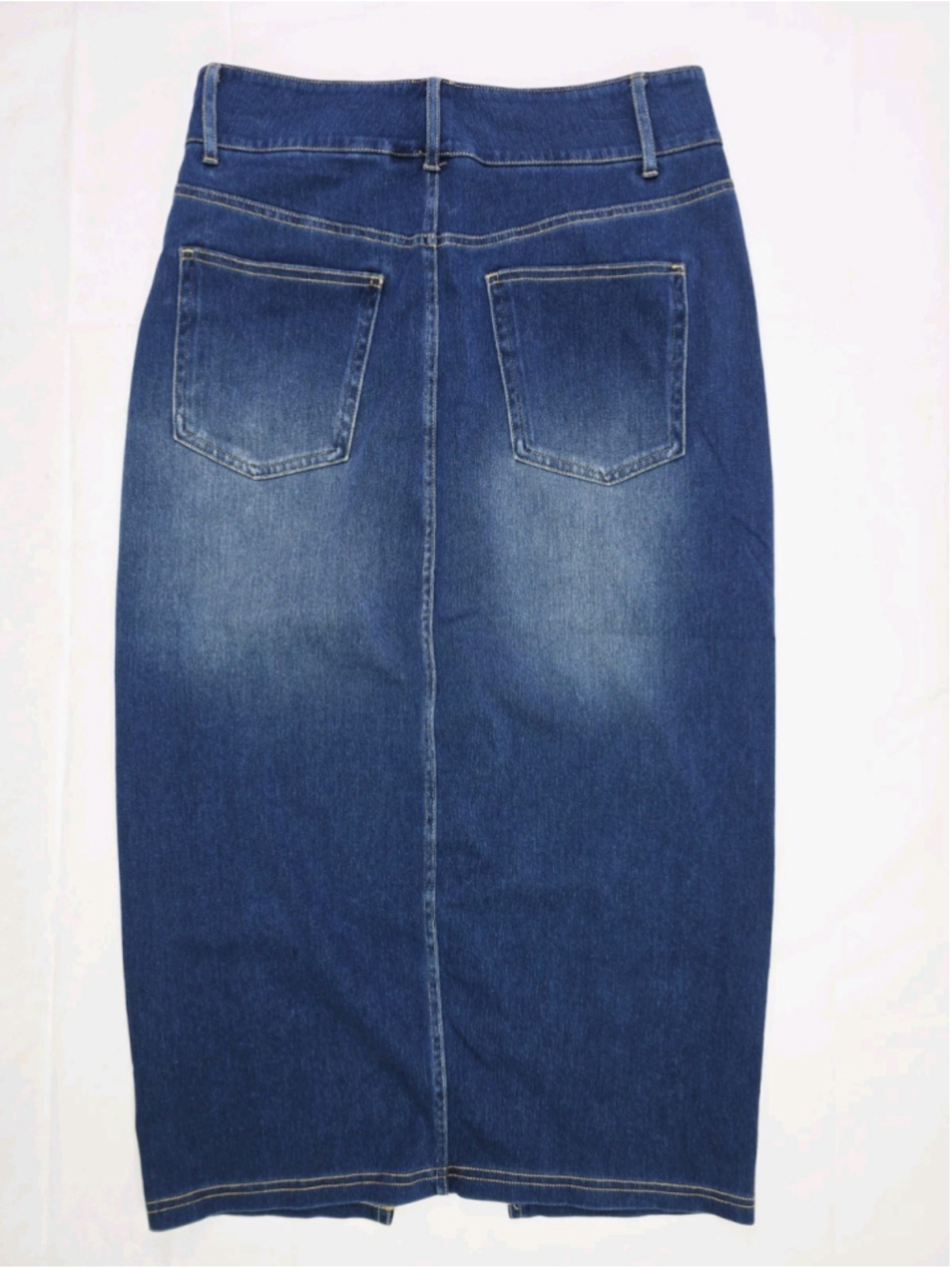 Halara Womens Flex Denim Midi Skirt Front Slit High Waisted - Size M - Picture 2 of 5